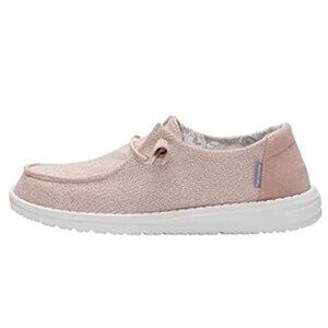 Hey Dude Women's Wendy Lace Up Loafers in Stretch Sparkling Pink